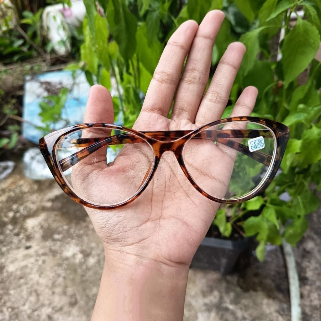 KACAMATA MINUS FRAME CATEYE LEOPARD