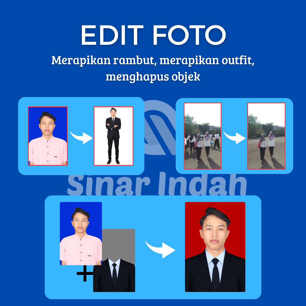 Edit Foto Custom/Edit Menghapus Objek/Pas Foto/Foto Keluarga/Full Body/Foto Group