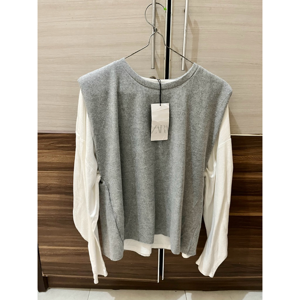 New tag one set vest Zara & Inner Blouse Lepsim