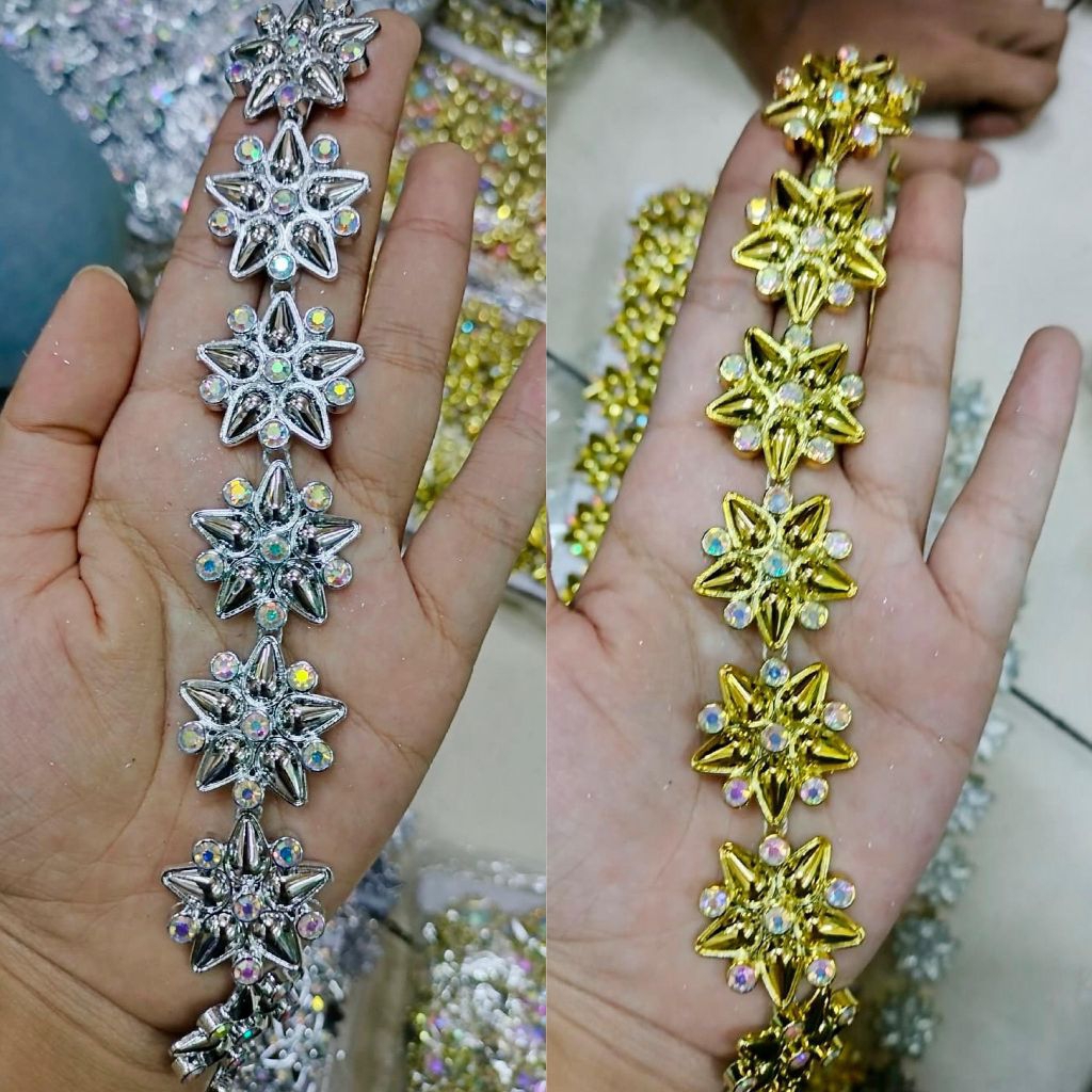PER ROL Manik BINTANG Aksesoris Diamond Rangkai Payet Meteran Jahit