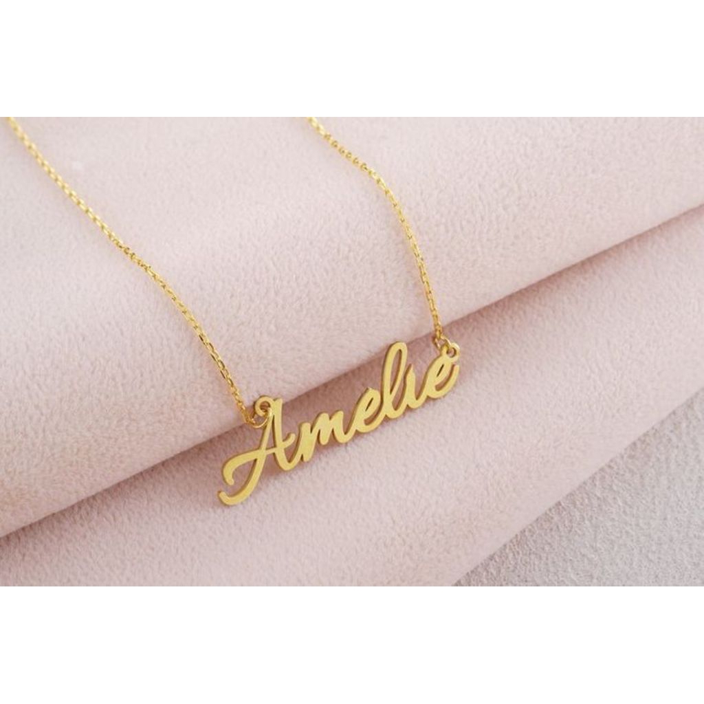 Kalung nama titanium anti karat premium anak dewasa kalung nama aksesoris wanita necklace titanium g