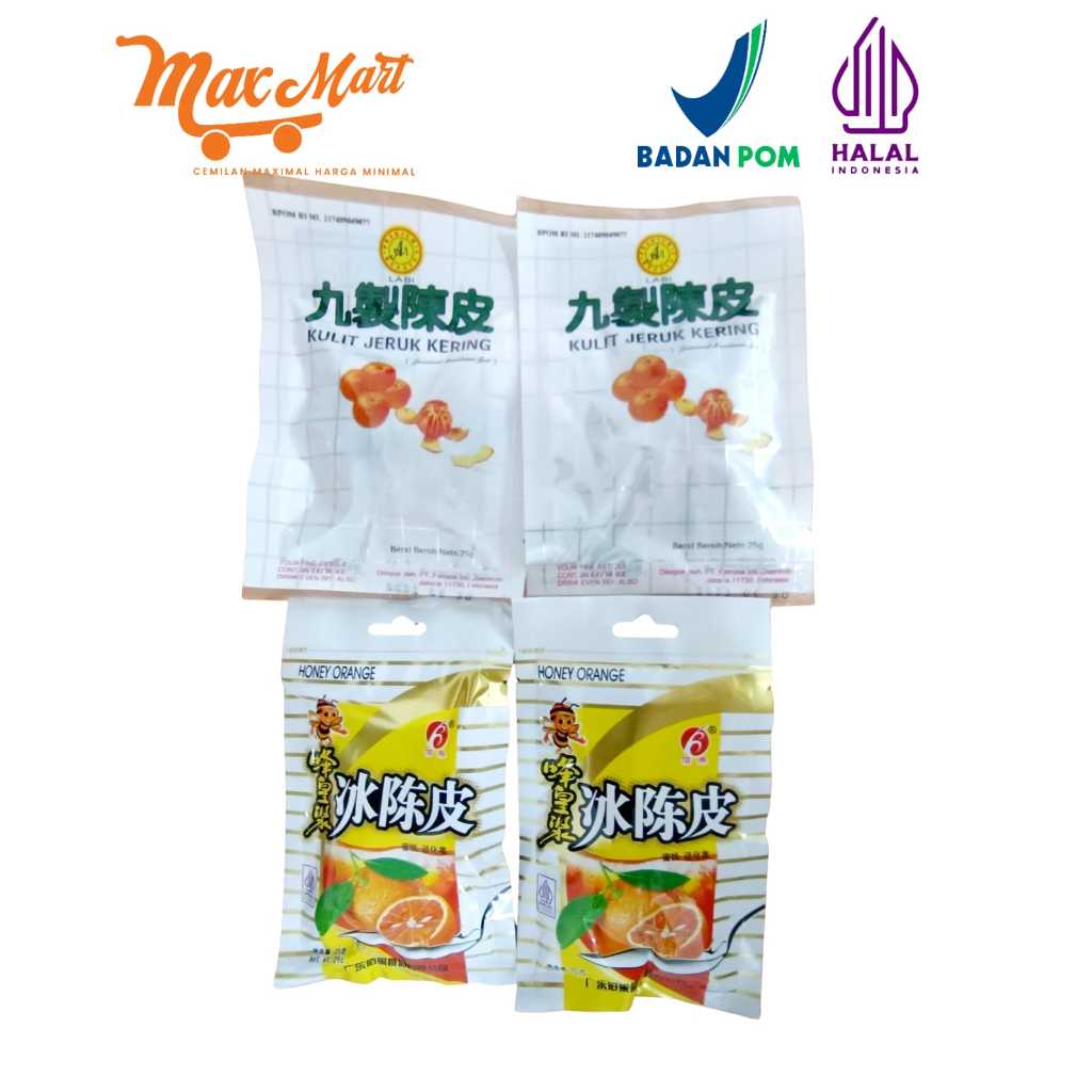 HALAL Bai Guo Manisan Kulit Jeruk Madu 25gr Kulit Jeruk Kering Asin A1