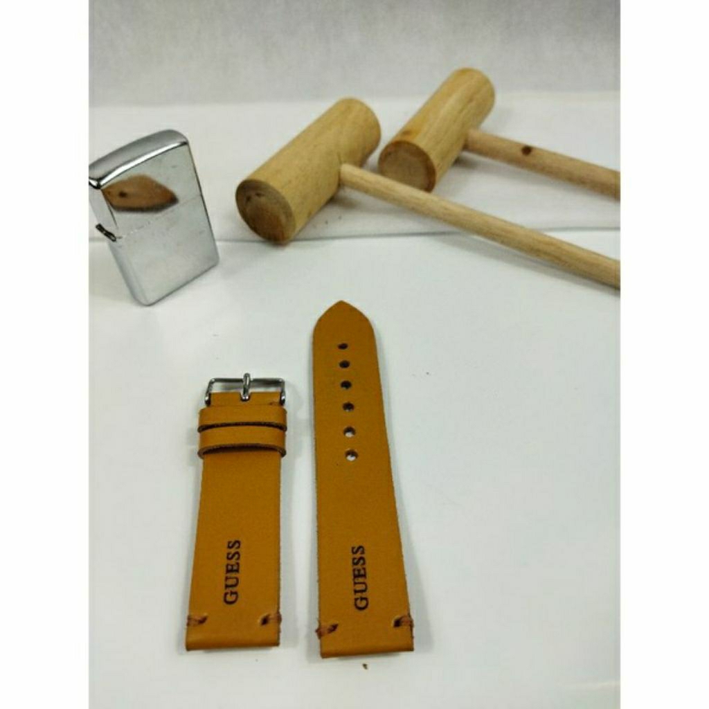 tali jam tangan kulit asli logo GUESS garansi 1 tahun