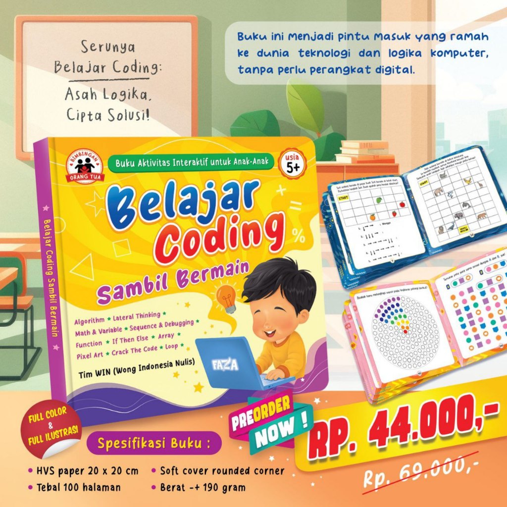 Buku Belajar Coding Sambil Bermain Anak Usia 5+ Tahun || Belajar Coding Sambil Bermain Untuk Anak