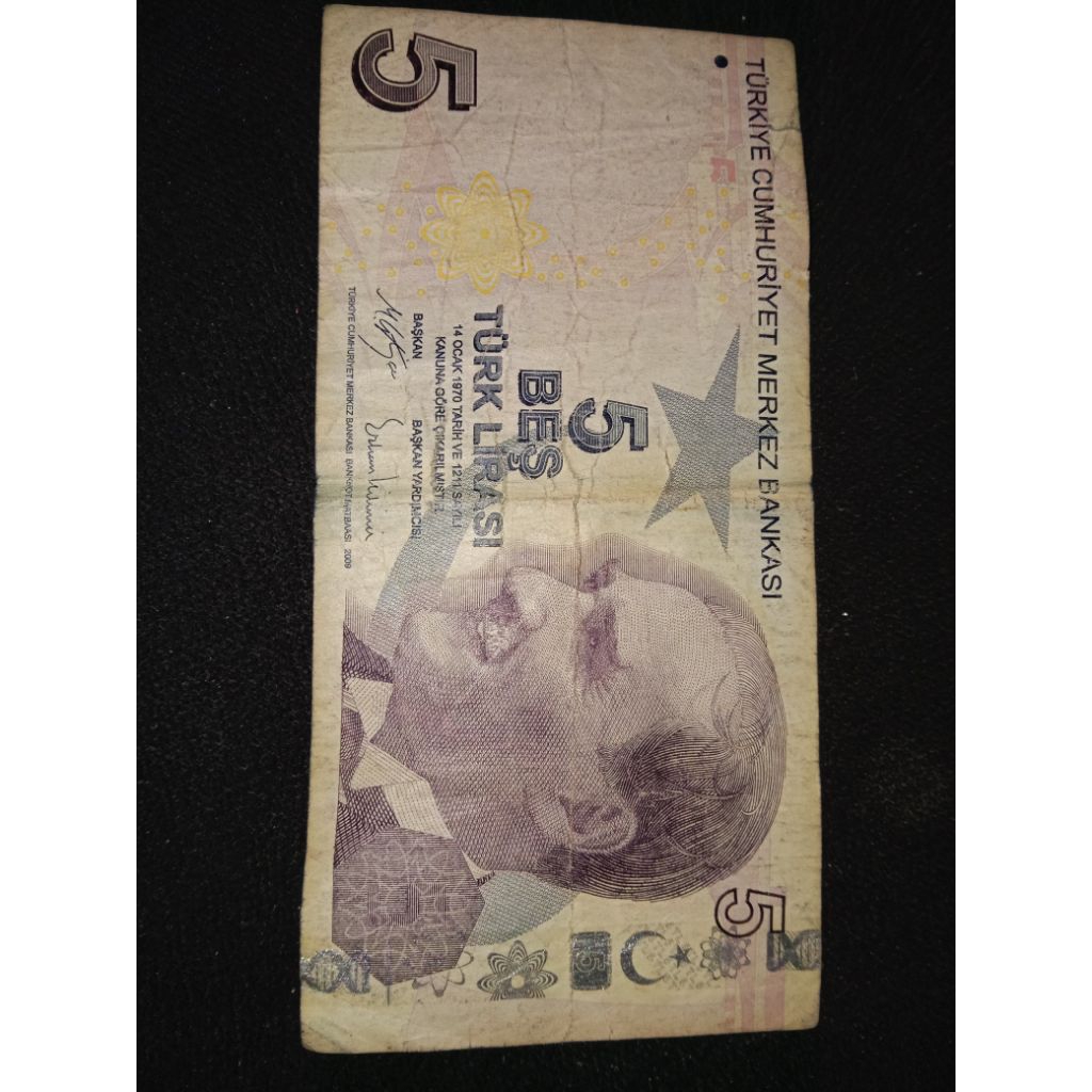 Koleksi Lira Turki pecahan 5 Original