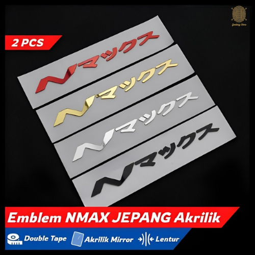 Tulisan NMAX Jepang Timbul 3D Logo NMAX Timbul Ori Stiker NMAX Mirror 3D Emblem NMAX New / Emblem NM