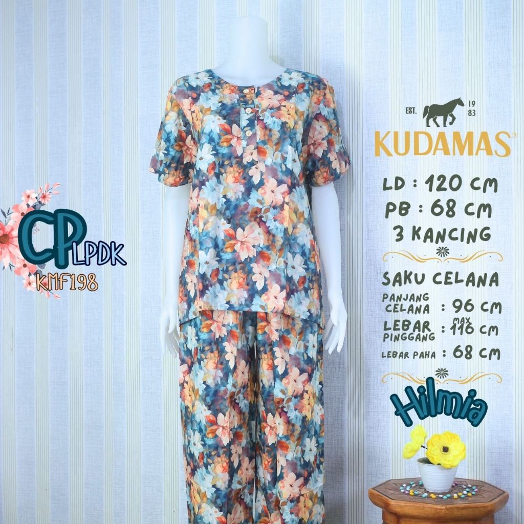 Piyama Kudamas LD 120 cm | Setelan Celana Panjang Lengan Pendek | CPLPDK| Busui