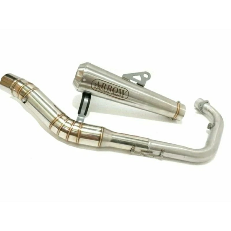 Knalpot Racing Arrow GTX Panjang Fullset Stainless Inlet 50/51 mm untuk Vixion Old Vixion Satria
