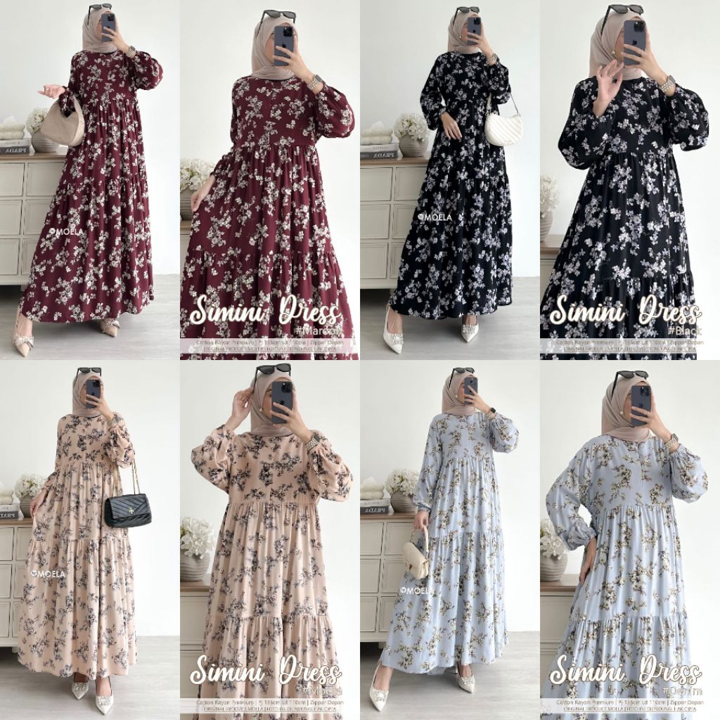 Simini Dress Gamis Jumbo Allsize Busui Premium Catton Rayon Original Ori Moela Berlabel
