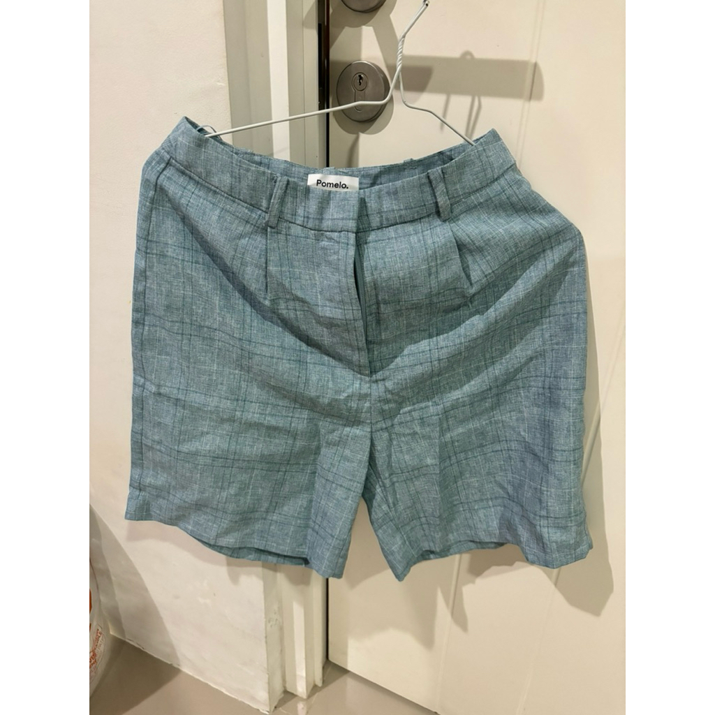 preloved celana pendek wanita biru blue Pomelo ukuran S