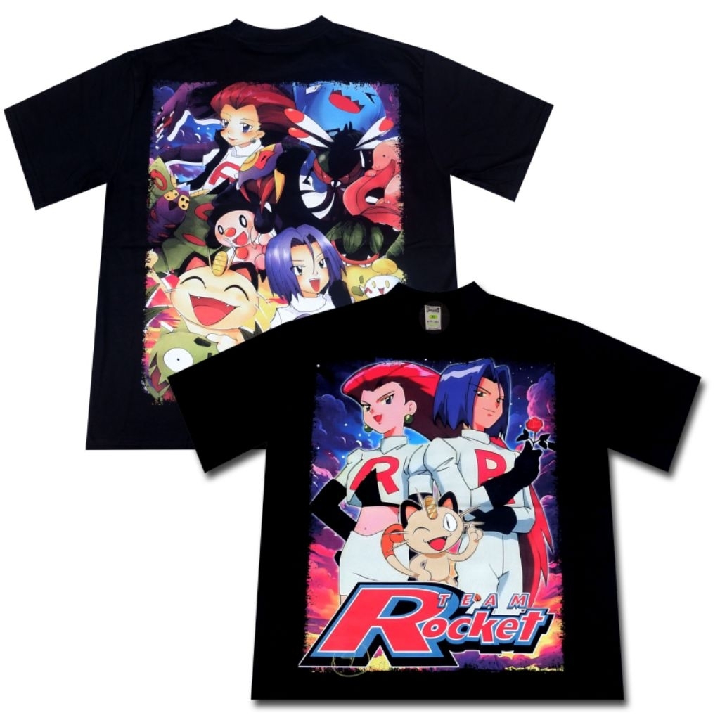 ZWOLF CLOTH - KAOS POKEMON TEAM ROCKET OVERSIZE ANIME TSHIRT KAOS ANIME