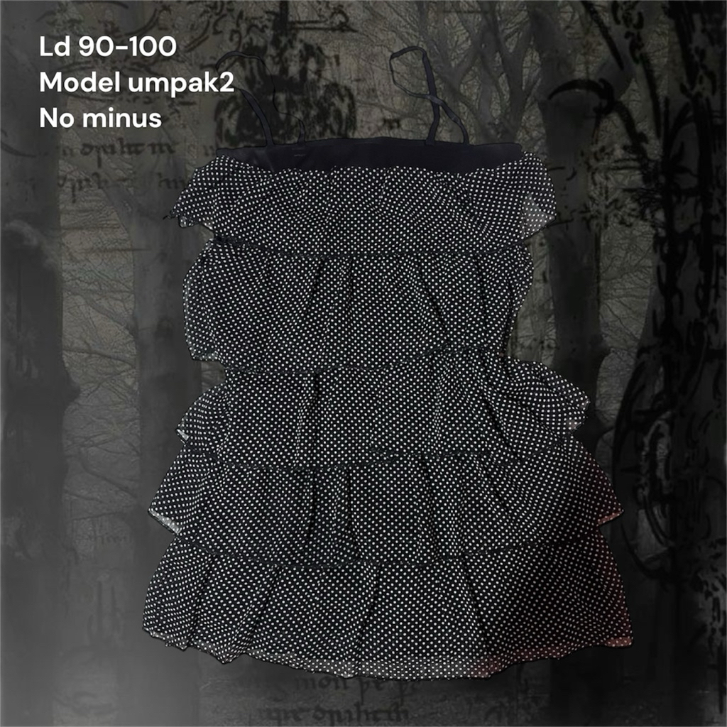 Preloved dress polkadot ala gothic