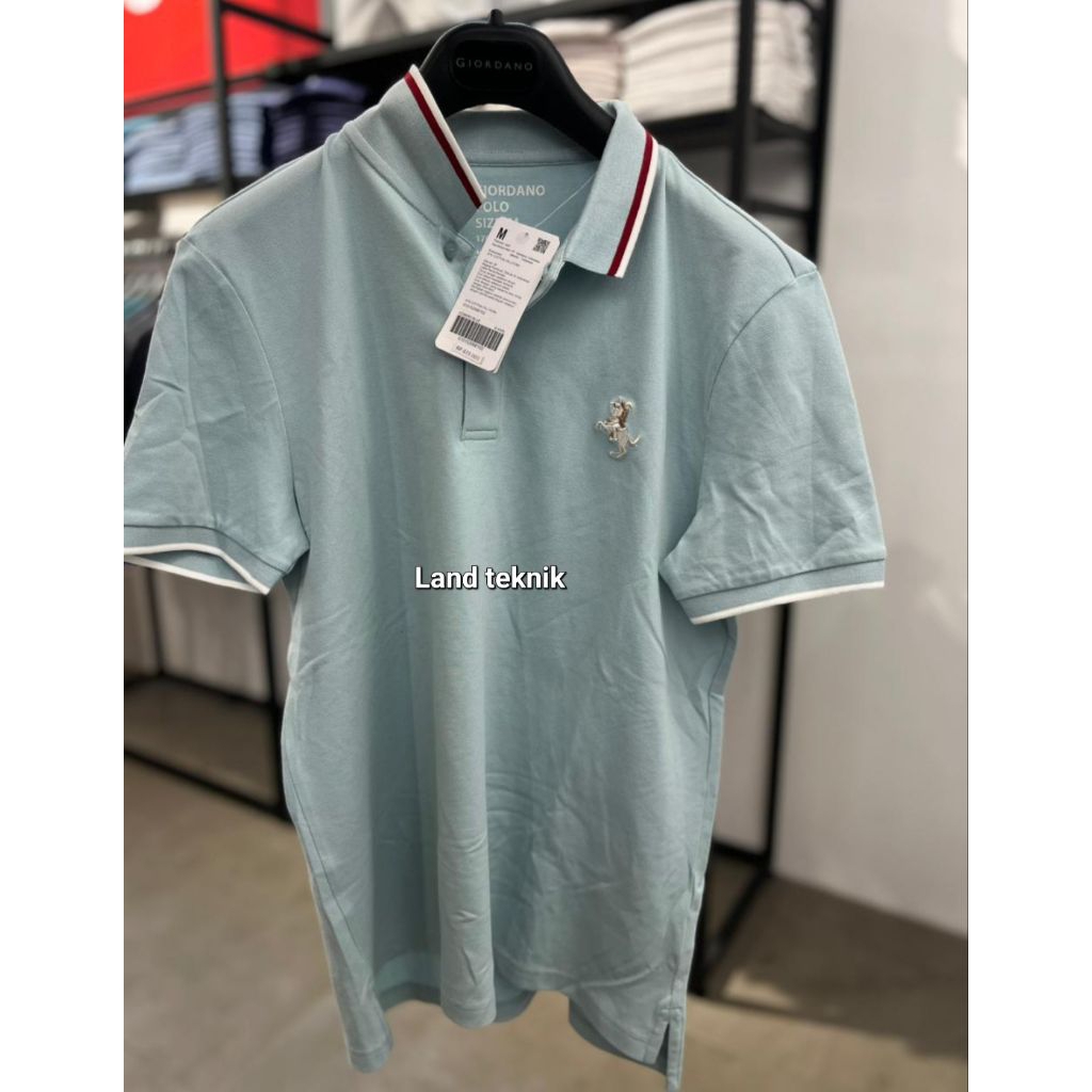 ( NO COD )  baju kaos kerah pria mini napoleon polo giordano original