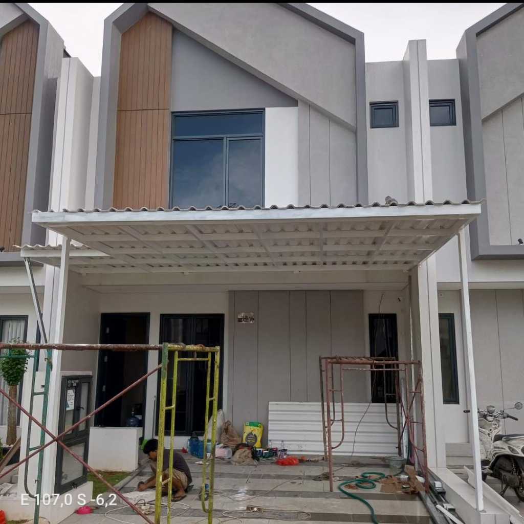 kanopi carport alderon dobel layer warna putih besi holo galvasnis anti karat murah dan bergaransi