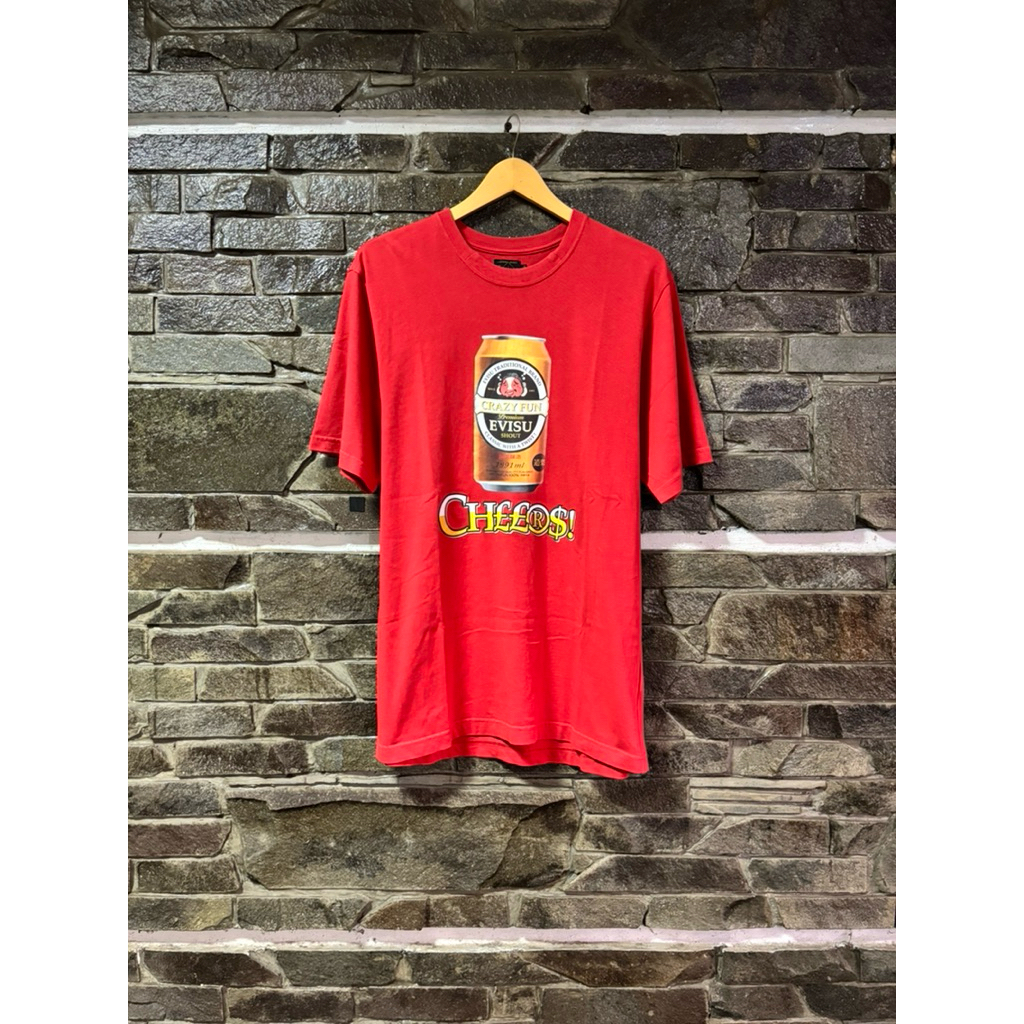 Evisu • Yebisu Beer Japan Parody Tee / Kaos / Tshirt Vintage Japanese Brand Designer Size L (76x54cm