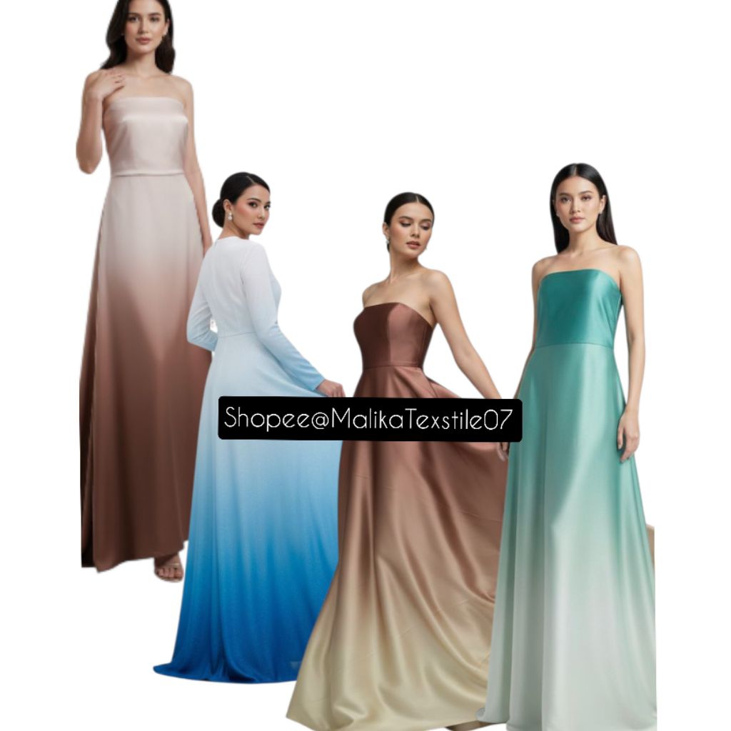 PAKET BRIDESMAID. PAKET BRIDESMAID MURAH. SILK GRADASI. SATIN GRADASI. PURE SILK. BAHAN SILK GRADASI
