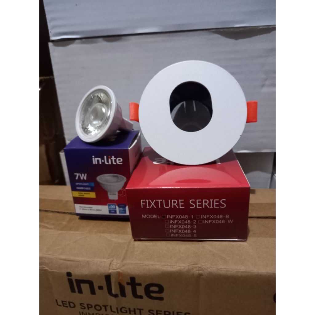 lampu mr 16 + kap lampu cahaya lampu naturalwhite 4000K merk InLite