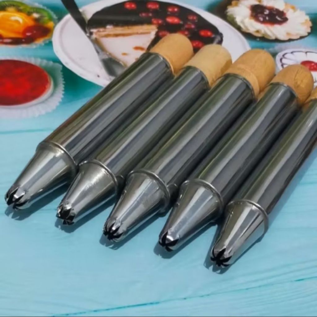 Spuit Cetakan Kue Semprit Bunga Mawar Dorong Sodokan Kayu Cetakan Kue Kering Spuit Dahlia Spuit Doro