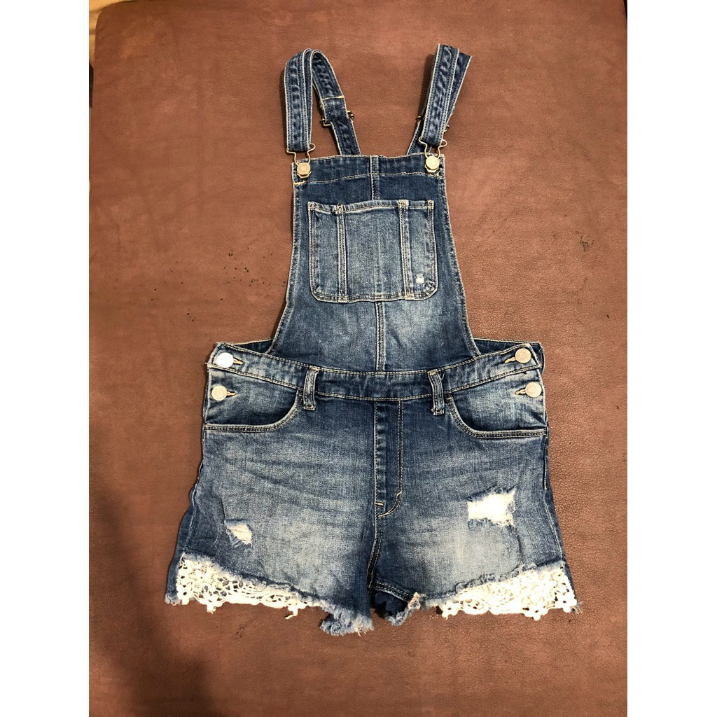 Overall Jeans Anak Perempuan Remaja Usia 13-14 Tahun / OOTD Anak Cewek Kekinian / Overall Celana Ana