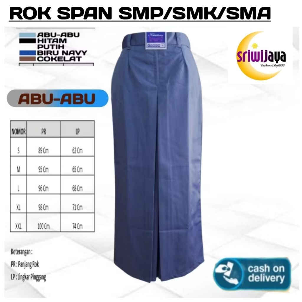 ROK SPAN SERAGAM SEKOLAH ABU-ABU SMP SMK SMA