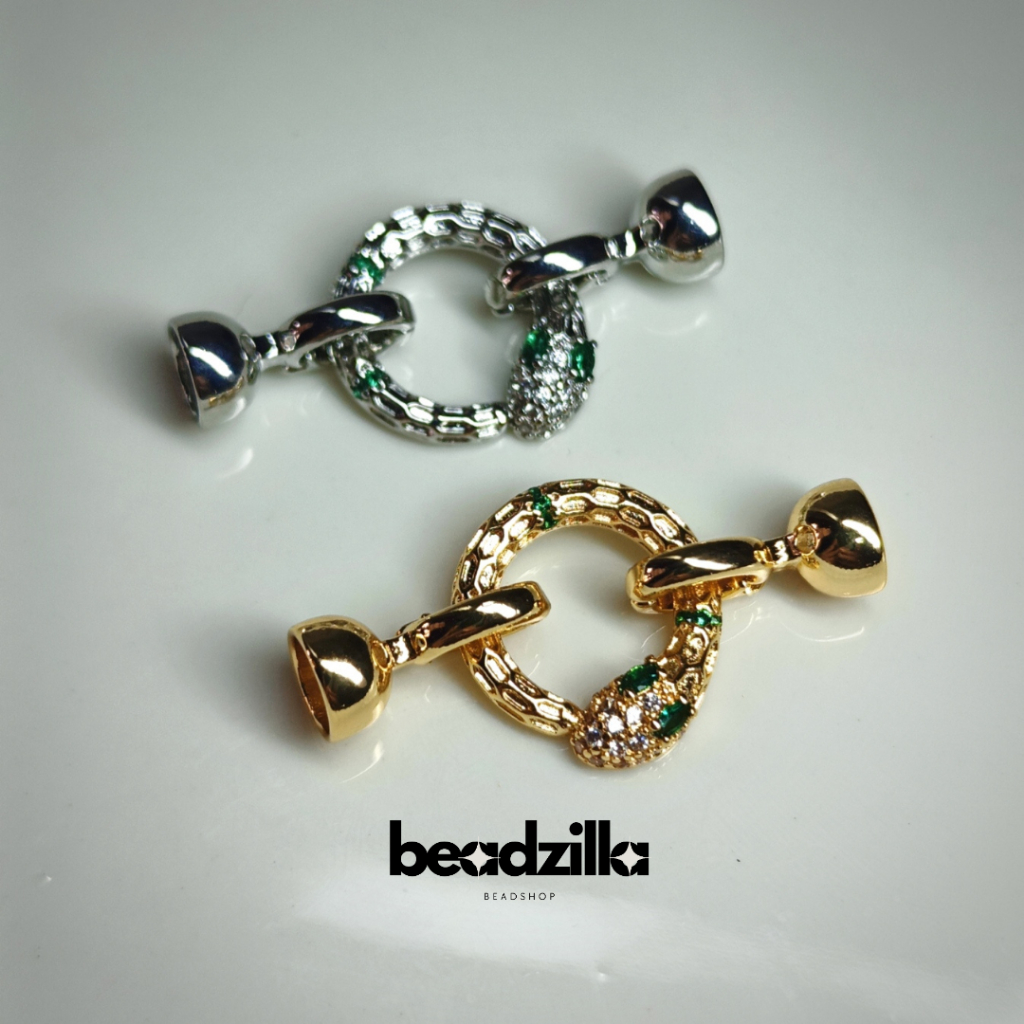 [1pcs] SERPENTI Bvlgarii pengait kuncian connector gelang Gold Filled