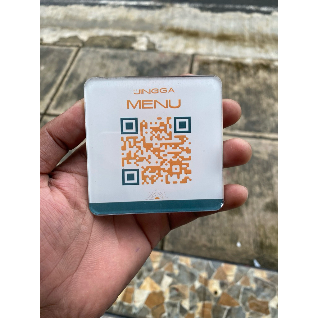 Barcode menu akrilik 3mm murah ukuran 8cm mesin cutting akrilik