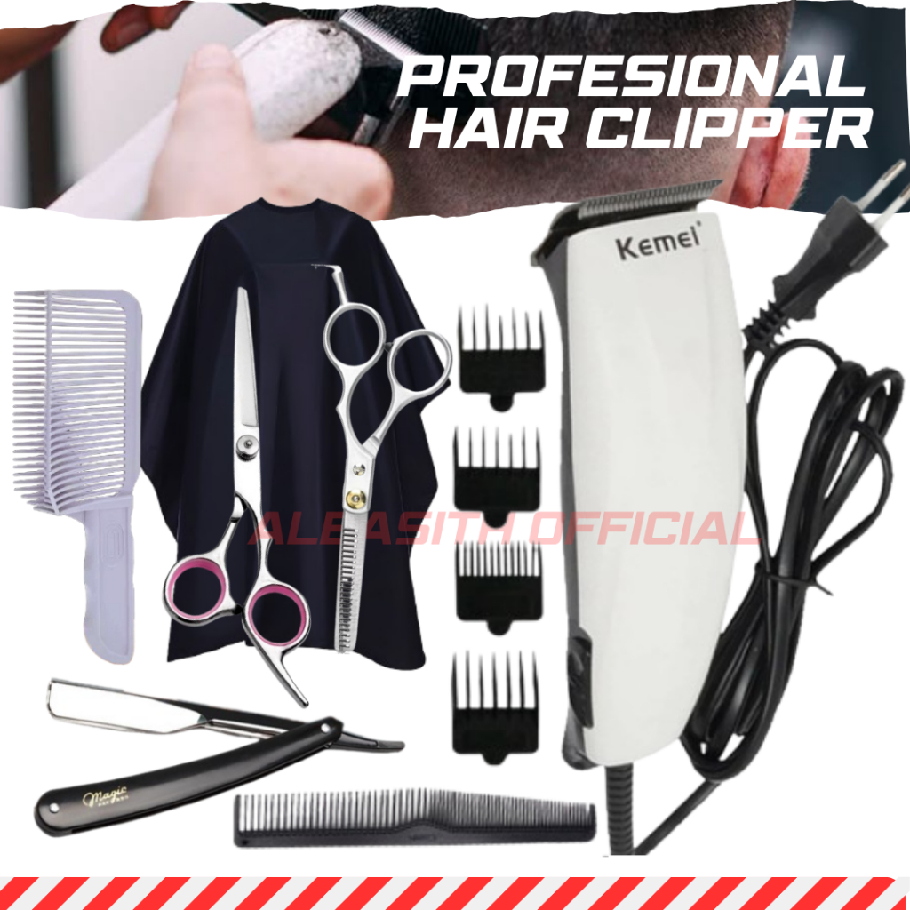 Alat Cukur Rambut Kemei Original Hair Clipper Mesin Cukur Kabel Dengan Mata Pisau baja Anti karat