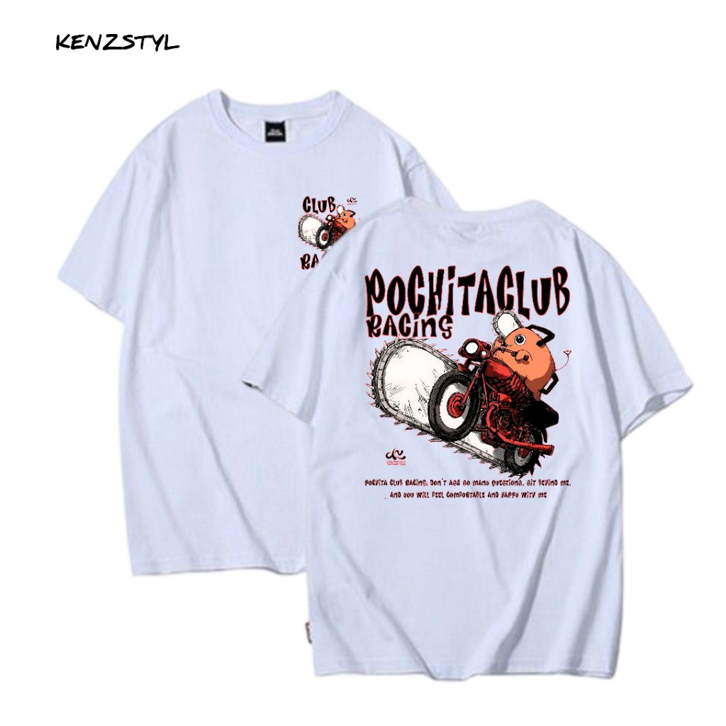 Kaos Pochita Club Racing Denji Chainsaw Man T-shirt Kenzstyl