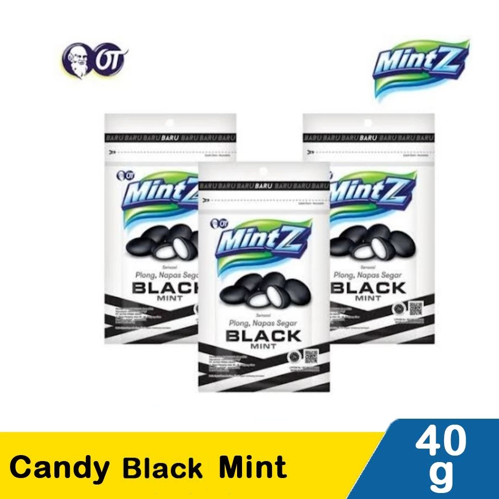 Candy Black Mintz Permen Black | Lemon Mint Chewy Sensasi Plong, Napas Segar 40 Gram - [3 Pack]