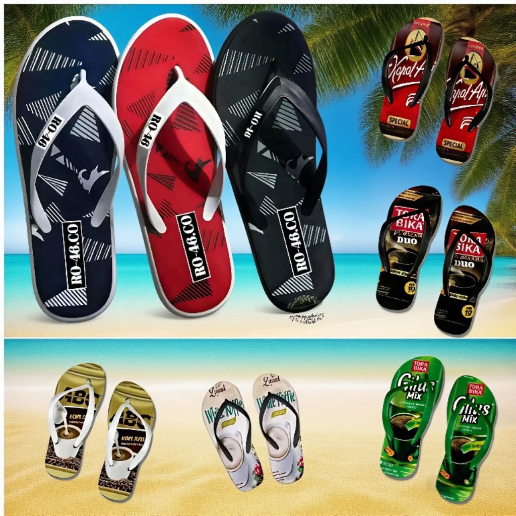 SANDAL JEPIT PRIA MOTIF RO-CO