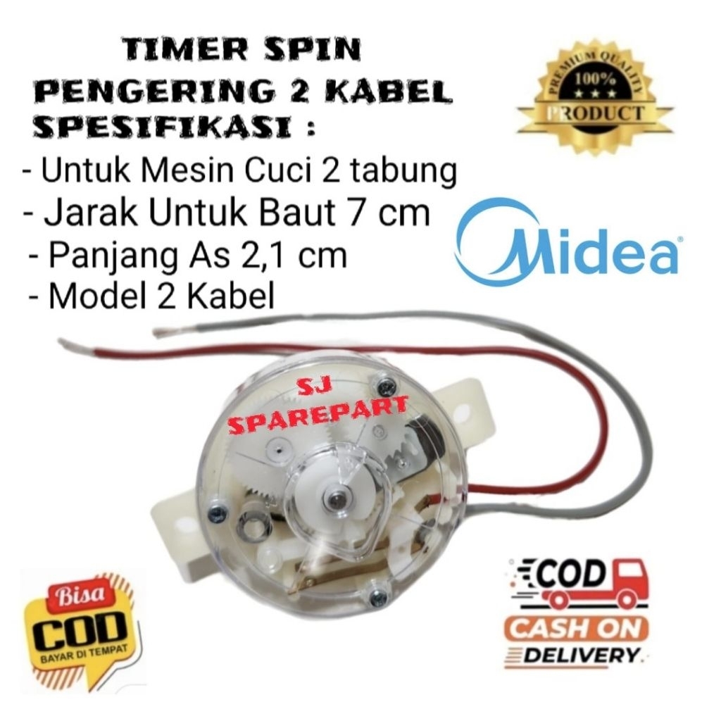 TIMER SPIN PENGERING 2 KABEL MESIN CUCI MIDEA 2 TABUNG - TIMER PENGERING MIDEA 2 KABEL