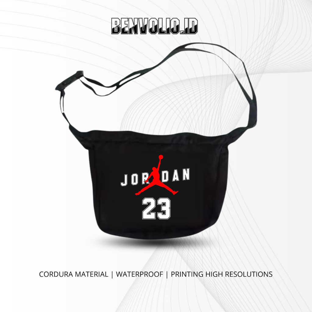 BENVOLIO.ID - Tas Selempang / Slingbag Jordan 23 Anti Air Semi Canvas Pria Dan Wanita Terbaru