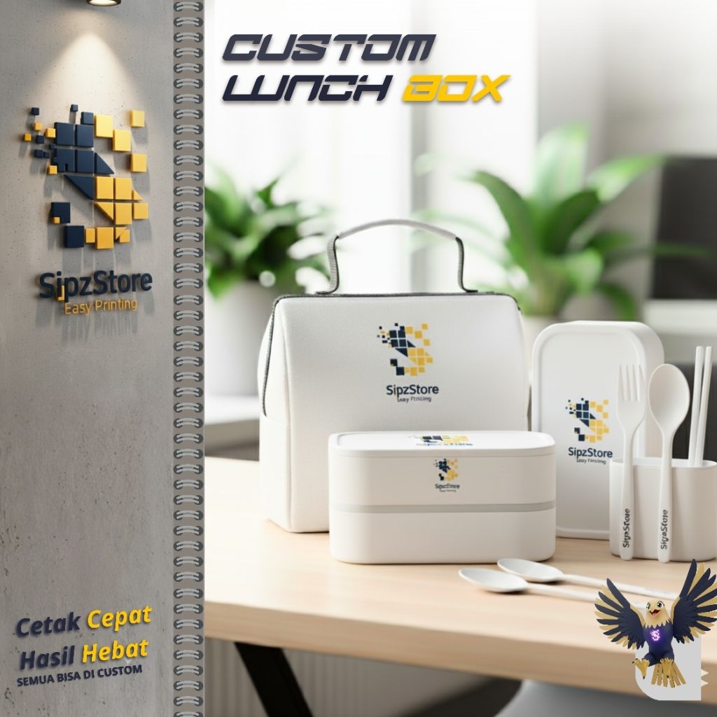 Custom Lunch Box Print UV / DTF Ongkos Cetak