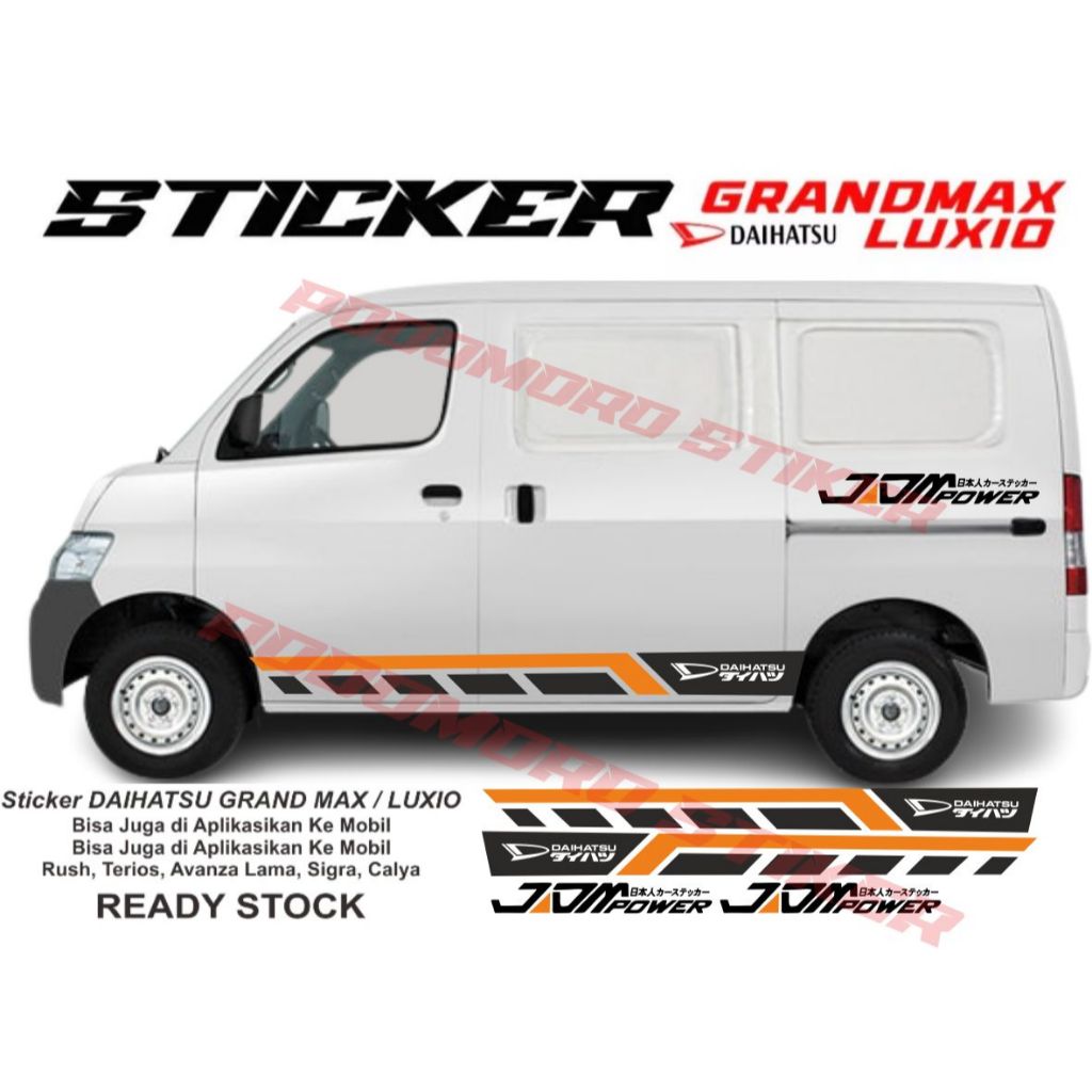 STICKER STIKER GRANDMAX LUXIO STICKER BODY SAMPING MOBIL DAIHATSU GRANDMAX