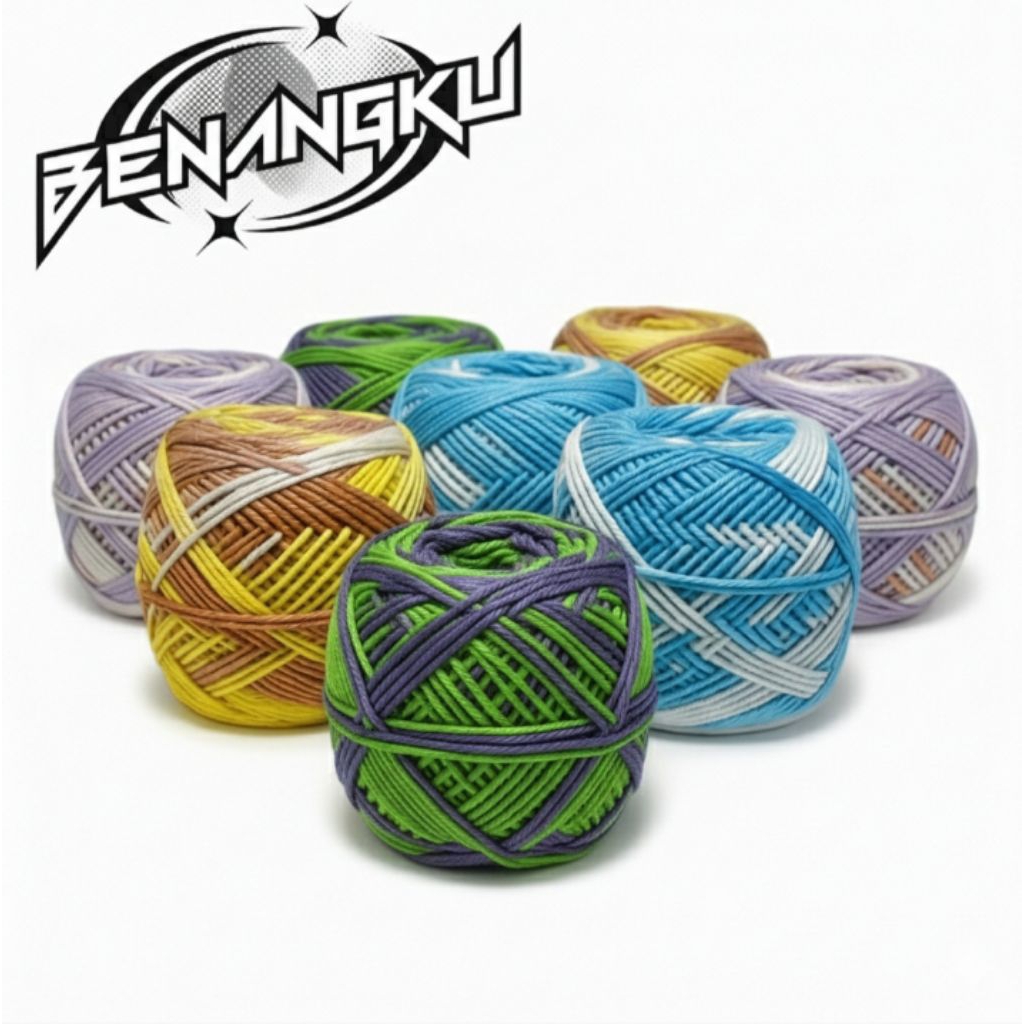 BENANG RAJUT TERMURAH POLY KILAP SEMBUR / GRADASI / OMBRE 100 GR