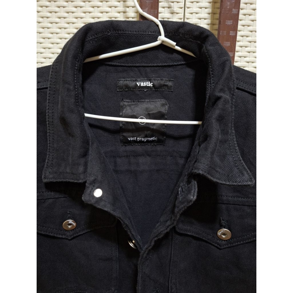 ORIGINAL VASTIC (VAST PRAGMETIC) BLACK DENIM JACKET SIZE M FIT L ASIA