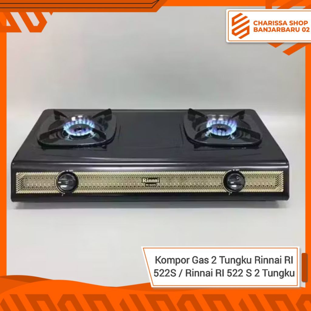 Kompor Gas 2 Tungku Rinnai RI 522S / Rinnai RI 522 S 2 Tungku