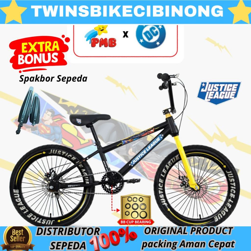 Sepeda Bmx 20 PMB MORTEIN JUSTICE LEAGUE BATMAN SUPERMAN BAN JUMBO 3.0 DISC