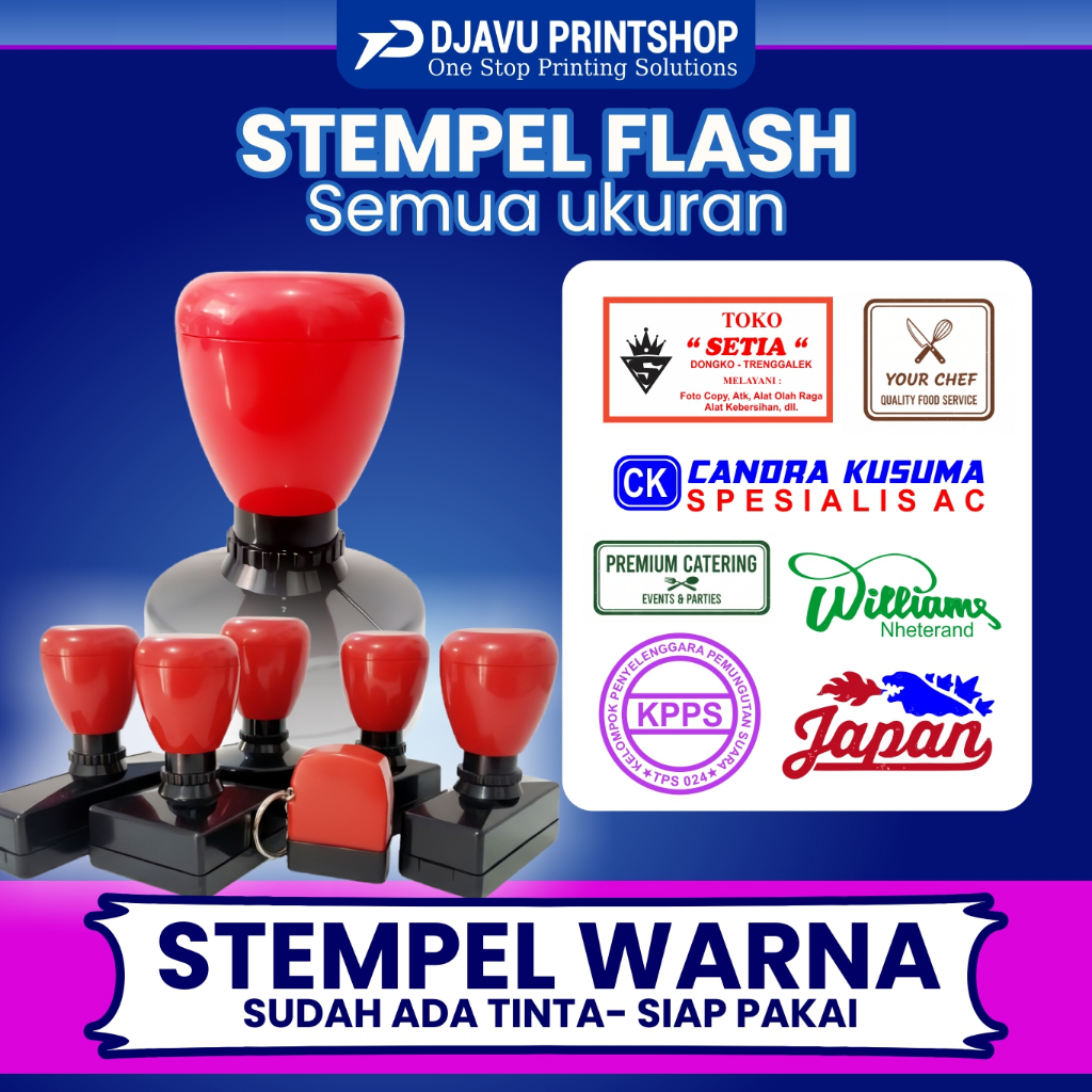 Stempel Flash Custom Nama & Logo ukuran kecil – Djavuprintshop
