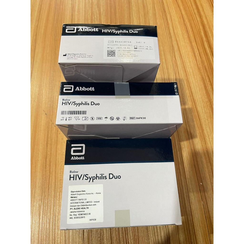 rapid HI V dan syp hilis duo merk SD Biosensor isi 25 test khusu ED