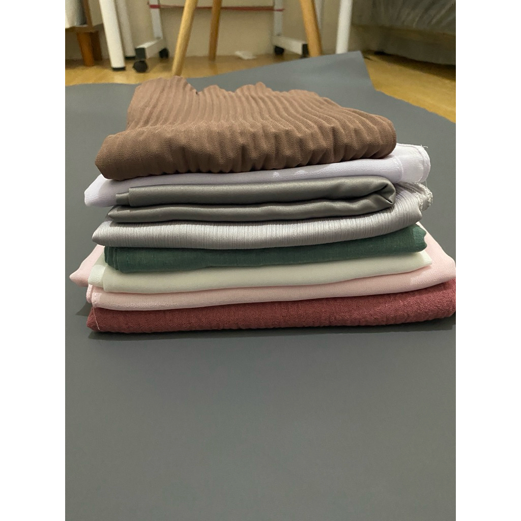 Kerudung Pashmina Plisket Premium