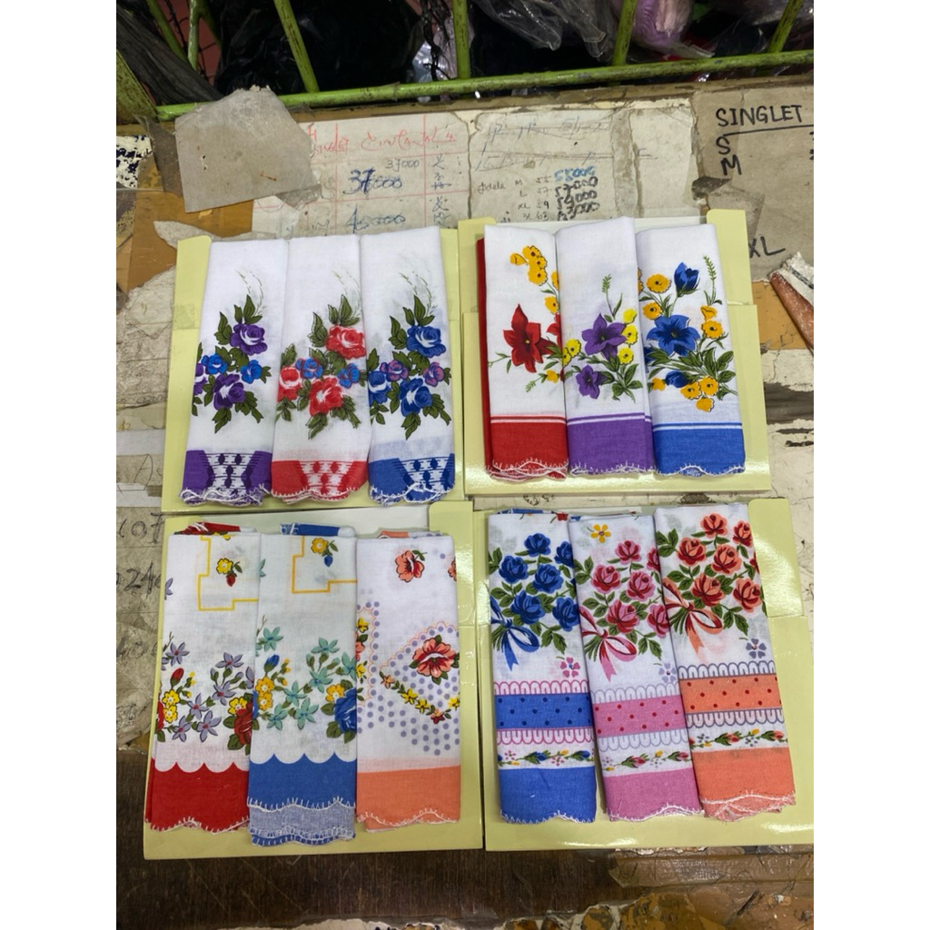 (3 pcs) Sapu tangan wanita