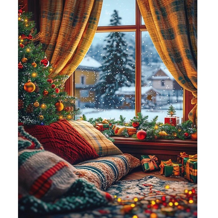 Natal latar belakang kain Natal pohon hiasan gantung kain Santa Christmas pohon hiasan adegan pengat