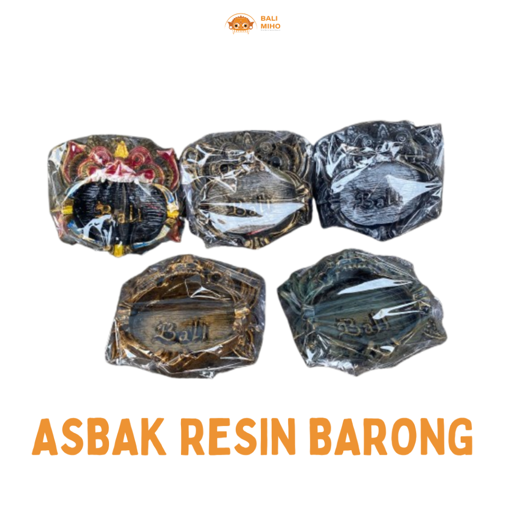 Asbak Resin Barong 5 Warna - Asbak Barong Dari Fiber - Asbak Barong - Asbak Bali - Asbak Bali Unik