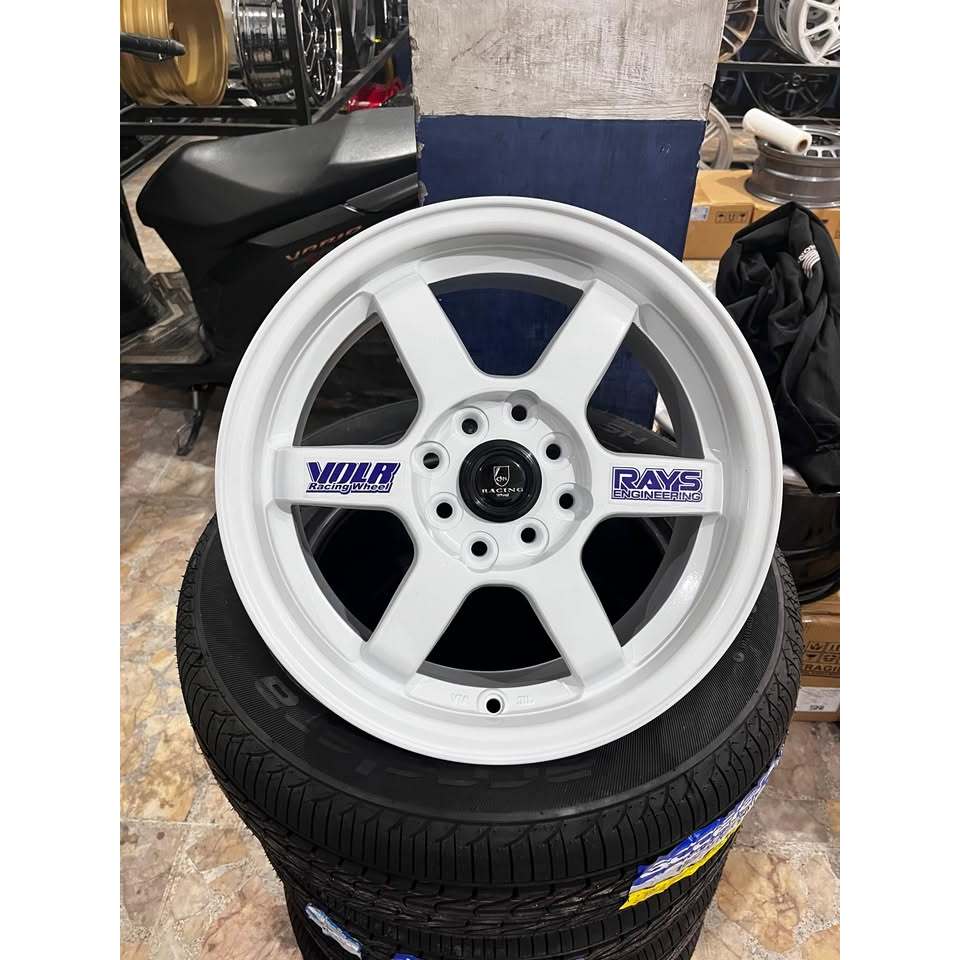 Pelak Rcaing TE37 Ring 15 Double PCD Mobil Avanza Yaris Free Vios Dll