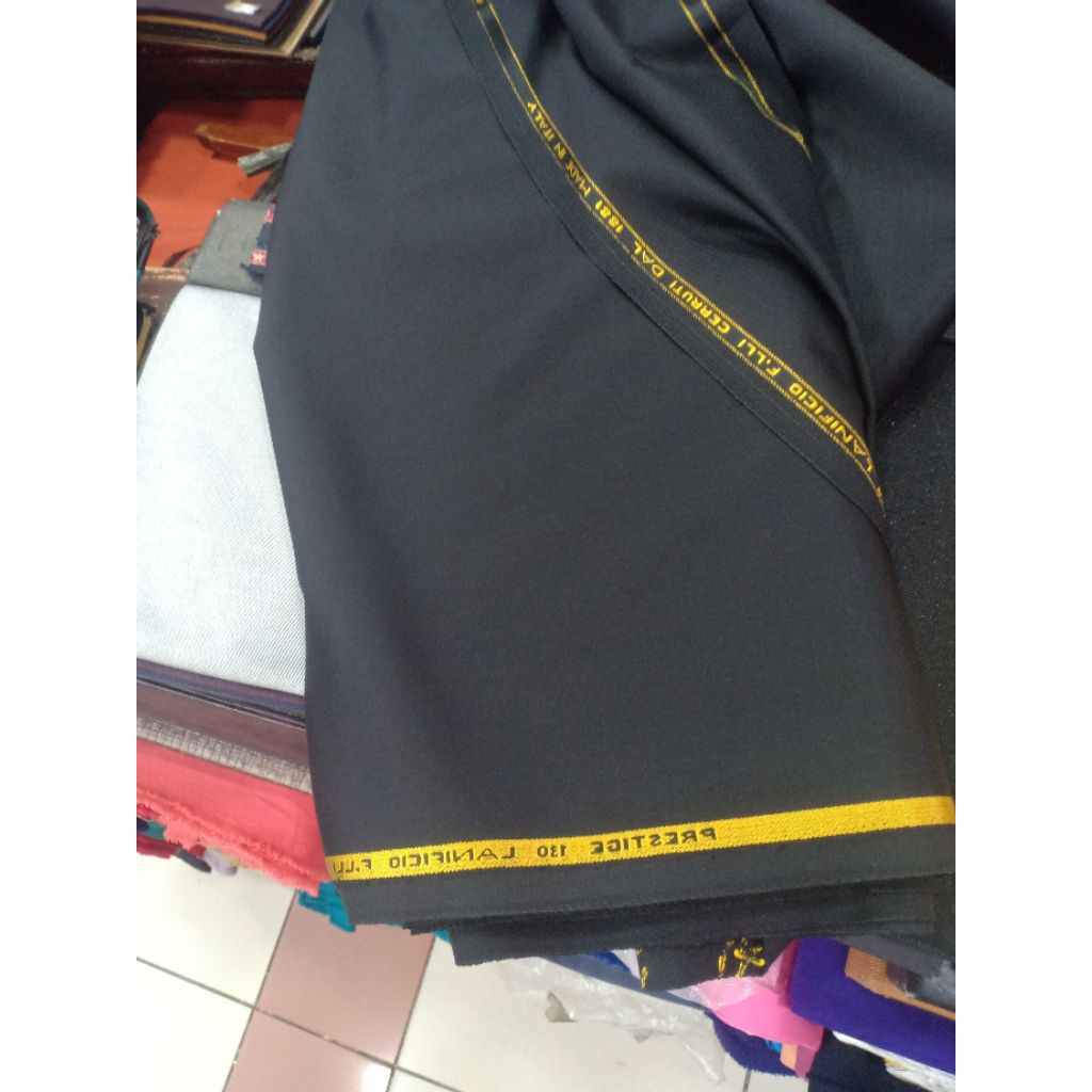 BAHAN JAS WOOL PREMIUM/WOOL ZET BLACK/BAHAN JAS/KAIN JAS HITAM/BAHAN JAS WOOL/(harga untuk Setengah 