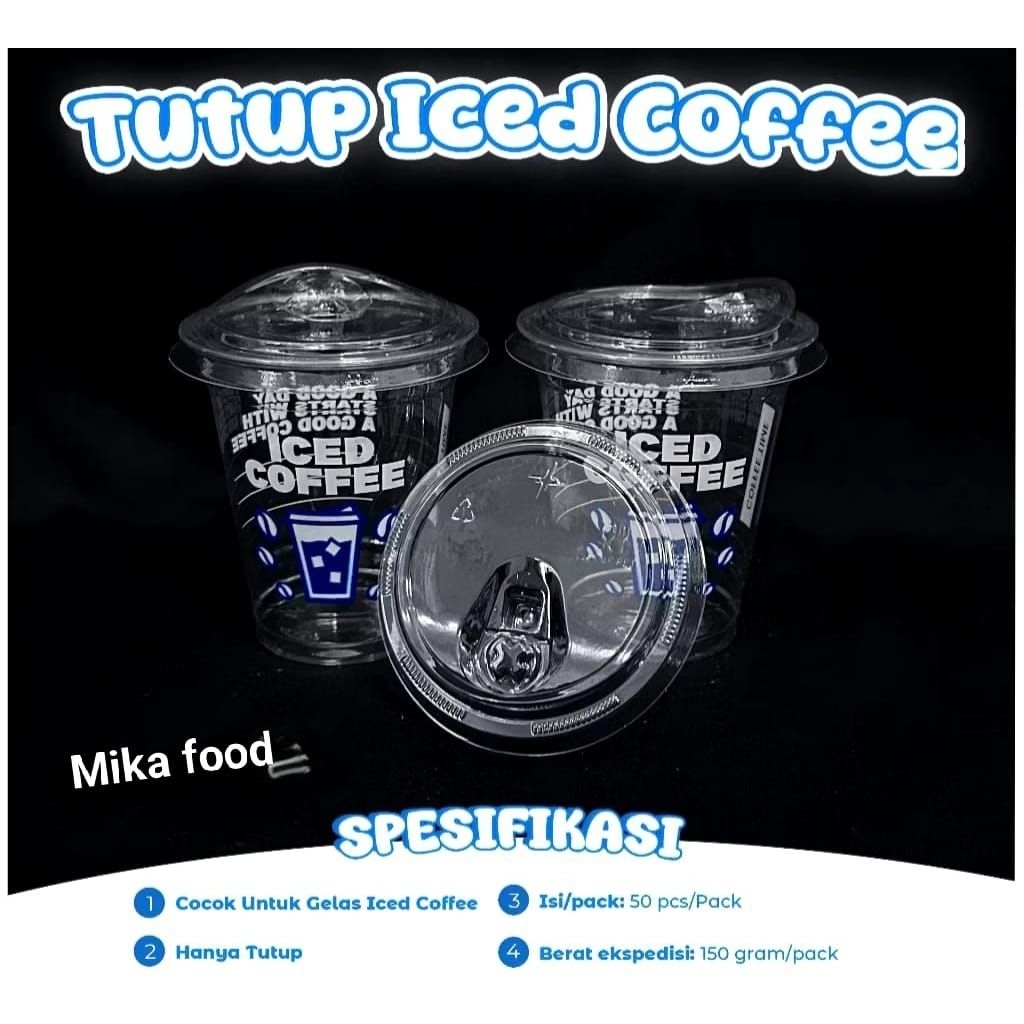 Tutup Gelas Strawless Lid Cup Starindo isi 50pcs | Tutup Gelas Plastik Tanpa Sedotan | Sippy Li...