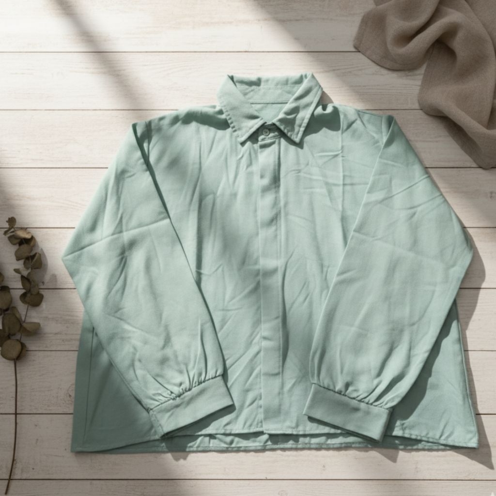 Kemeja Hijau Tosca Polos Wanita