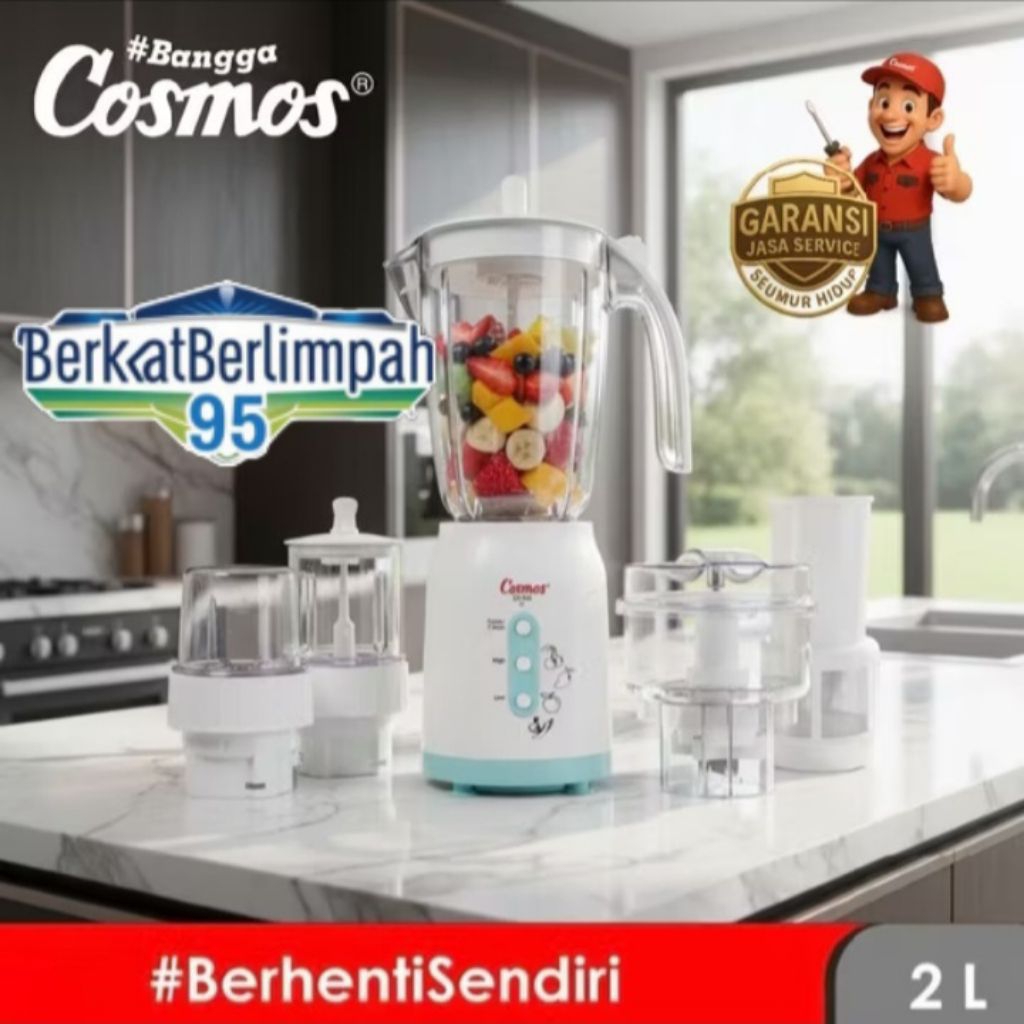 COSMOS CB-832 PC (100% ORI) Blender Mika Otomatis Jumbo 2L 5IN1 380W