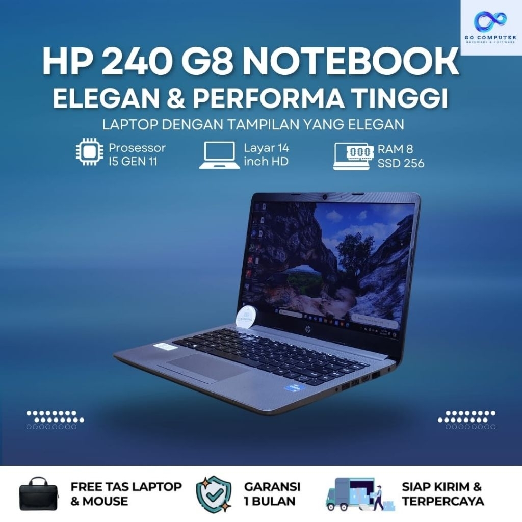 HP240 G8 NOTEBOOK i5GEN11 RAM 16GB SSD 256GB